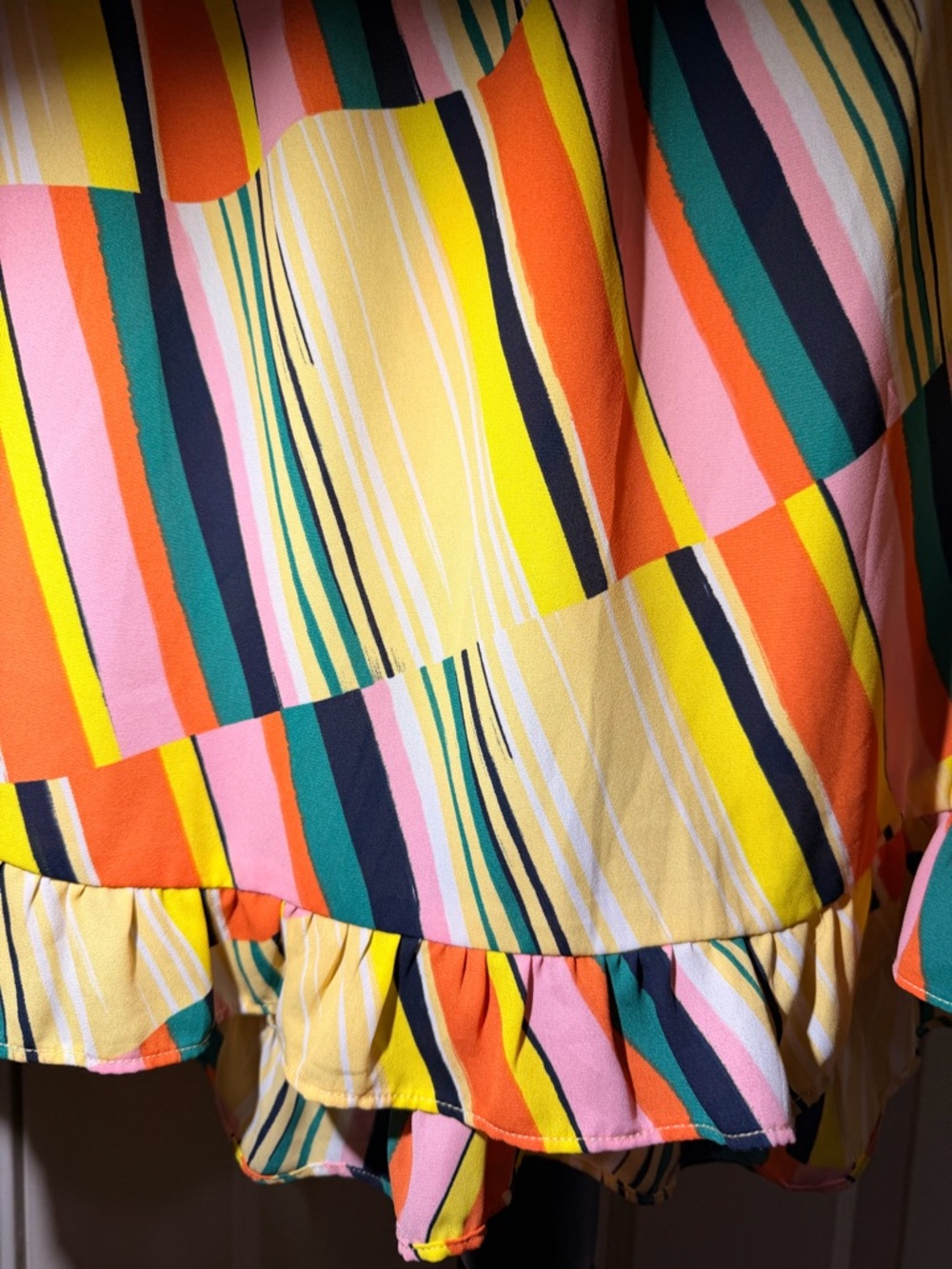 CAbi Multi-Color Striped Ruffle-Trim Tank - Picture 3 of 4